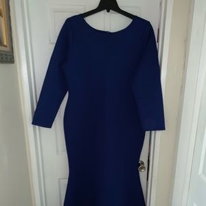 Blue full length plus size dress .Only worn once